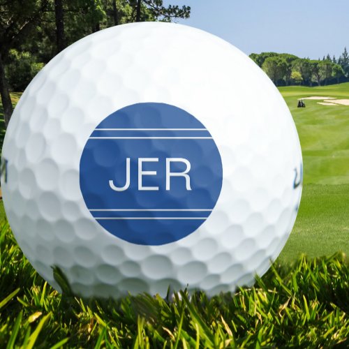 Royal Blue Monogrammed Initial Personalized Golfer Golf Balls