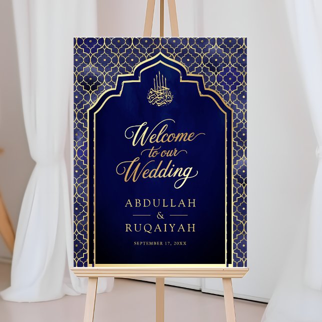 Royal Blue Moroccan Muslim Wedding Welcome Sign (Creator Uploaded)
