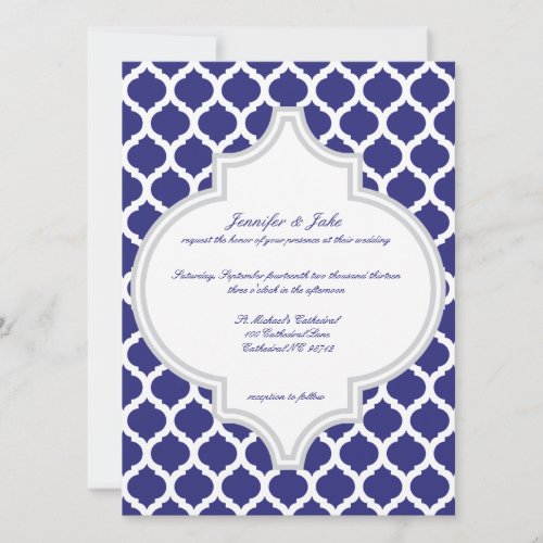 Royal Blue Moroccan Wedding Invitations
