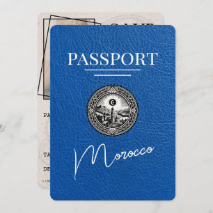 Royal Blue Morocco Passport Save The Date