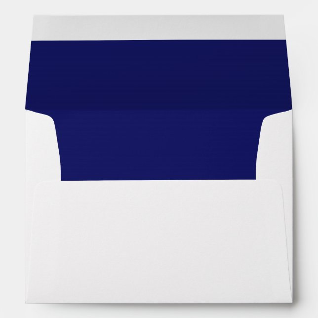 Royal Blue Navy Blue White A7 Inside Color Envelope (Back (Bottom))
