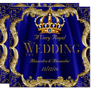 Royal Blue And Gold Wedding Invitations 3
