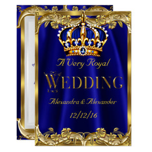 Royal Blue And Gold Invitations 1