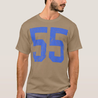 Royal Blue Number 55 Jersey Player Uniform 55 T-Shirt