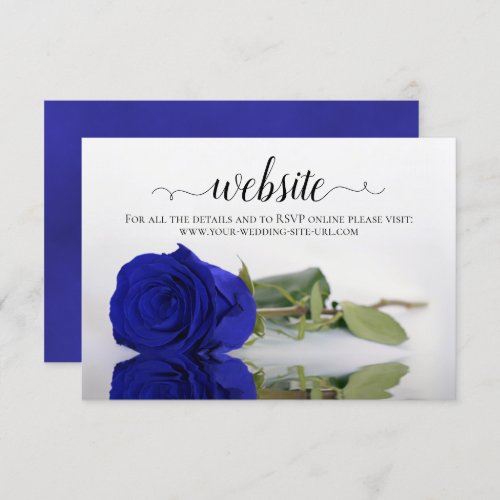 Royal Blue or Cobalt Rose Elegant Wedding Website Enclosure Card