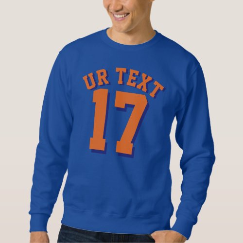 Royal Blue  Orange Adults  Sports Jersey Design Sweatshirt