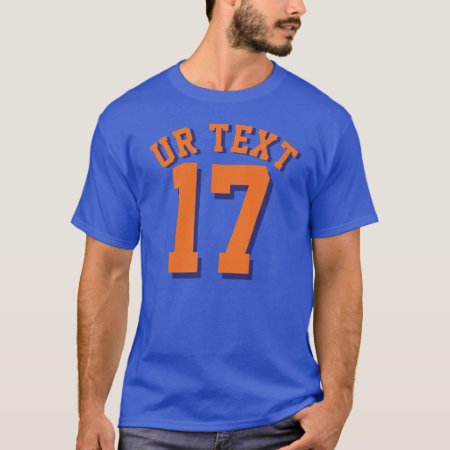 Royal Blue & Orange Adults | Sports Jersey Design T-shirt