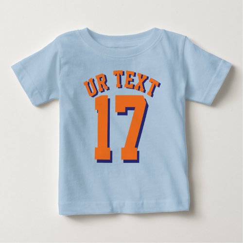 Royal Blue  Orange Baby  Sports Jersey Baby T_Shirt