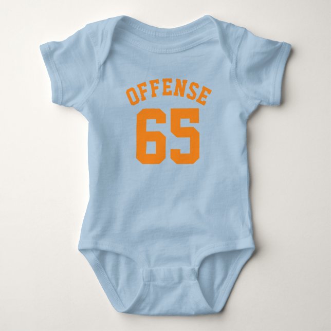 Royal Blue & Orange Baby | Sports Jersey Design Baby Bodysuit (Front)