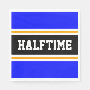 Royal Blue Orange Black White HALFTIME Stripes Napkins