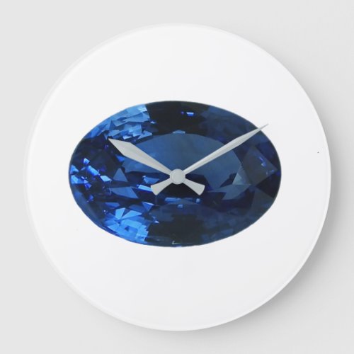 Royal Blue Oval Sapphire Blue Large Clock