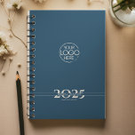 Royal Blue Overlapping Text Logo Weekly Planner<br><div class="desc">Simple personal stationery 2025 annual/weekly planner featuring a large central logo with bold year digits split by a line of text (name, subject, etc). Annual planner (12 months) with open monthly overviews and weekly planning sheets. Cover in a curated selection of modern colors. Contact for assistance in personalizing or creating...</div>