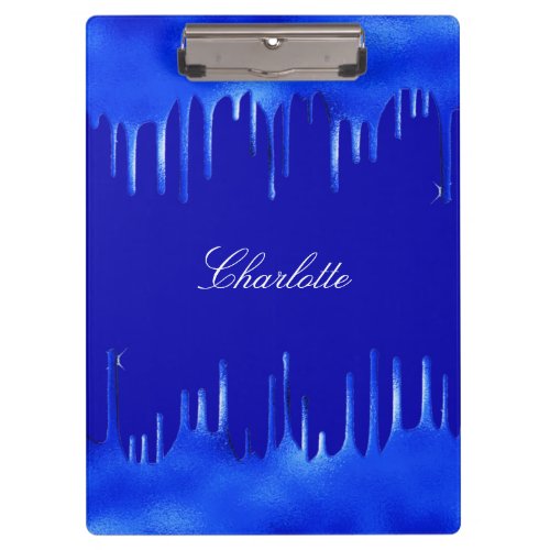 Royal blue paint dripping name script  clipboard