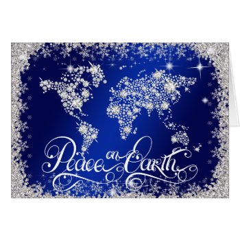 Royal Blue Peace on Earth Diamonds PERSONALIZED Card 
