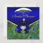 Royal Blue Peacock Bridal Shower Invite