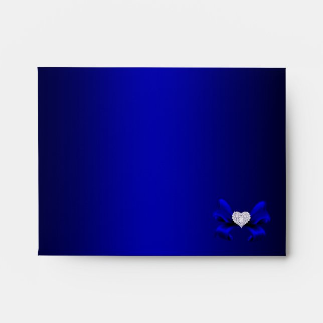 Royal Blue Peacock Note Envelope (Front)