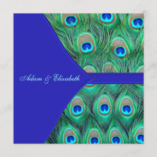 Royal Blue Peacock Wedding Invitation