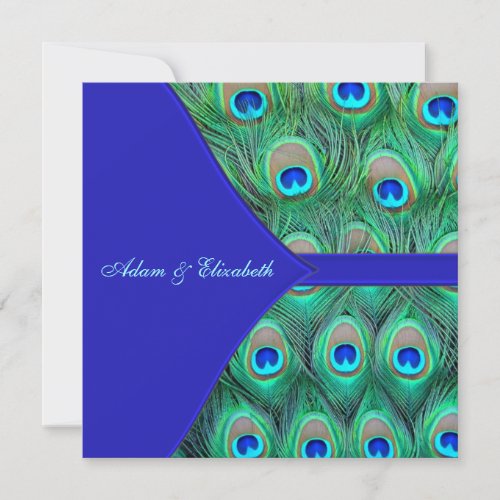 Royal Blue Peacock Wedding Invitation