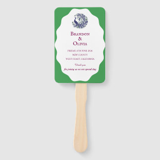 Royal Blue Peacock Wedding Program Set of Fans