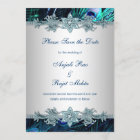 Royal Blue Peacock Wedding Save the Date