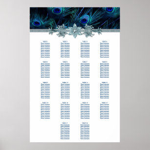 Royal Blue Wedding Butterfly SEATING PLAN on canvas any colour 