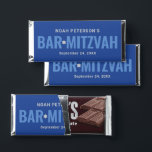 Royal Blue Personalized Boys BarMitzvah Hershey Bar Favors<br><div class="desc">Custom Bar Mitzvah Hershey's chocolate bar favors are designed to resemble the classic style of the iconic chocolate brand. Design features "Bar Mitzvah" in bold text with Star of David accent and wording that can be personalized with your son's name, the event date, and a simple thank you message on...</div>