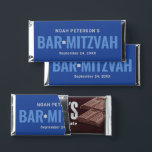 Royal Blue Personalized Boys BarMitzvah Hershey Bar Favors<br><div class="desc">Custom Bar Mitzvah Hershey's chocolate bar favors are designed to resemble the classic style of the iconic chocolate brand. Design features "Bar Mitzvah" in bold text with Star of David accent and wording that can be personalized with your son's name, the event date, and a simple thank you message on...</div>