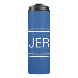 Royal Blue Personalized Monogram Initials Drink Thermal Tumbler