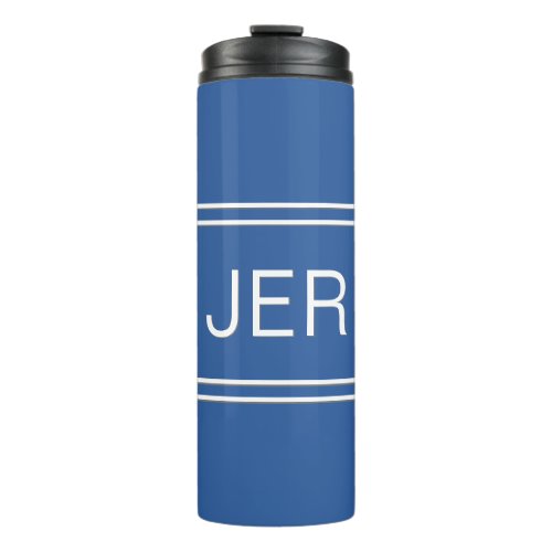 Royal Blue Personalized Monogram Initials Drink Thermal Tumbler