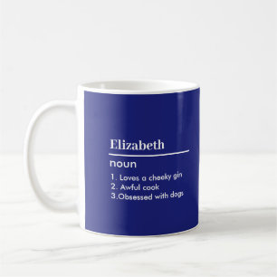 Royal Blue Personalized Name Definition Coffee Mug