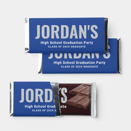 Royal Blue Personalized Name Graduation Party Hershey Bar Favors