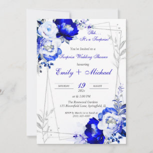Royal Blue Personalized Surprise Wedding Shower Invitation
