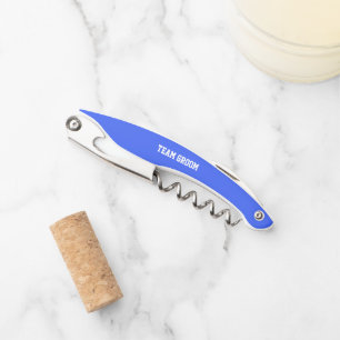Royal Blue Personalized Team Groom Waiter's Corkscrew