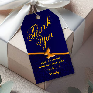 Royal Blue Personalized Thank You Wedding Favor Gift Tags