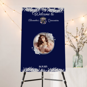 Royal Blue Photo Boho Elegant Boho Quinceañera Foam Board
