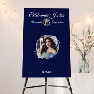 Royal Blue Photo Boho Elegant Boho Quinceañera Foam Board