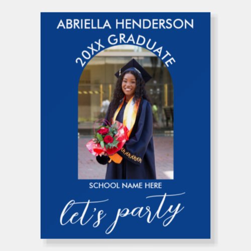 Royal Blue Photo Graduation Party Welcome Sign