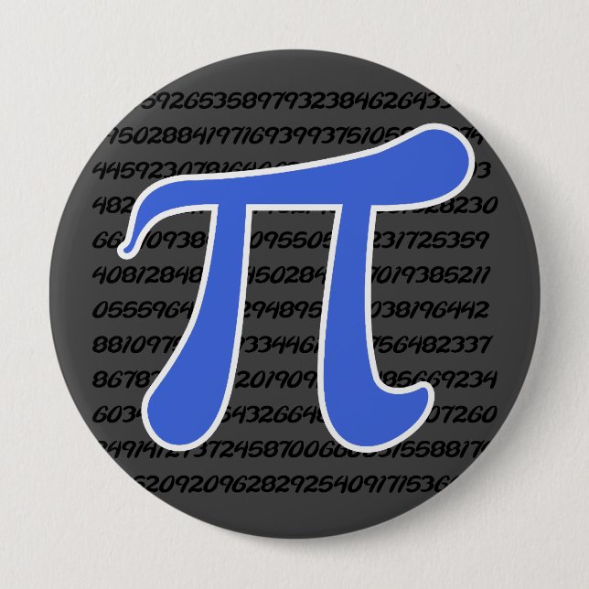 Royal Blue Pi Symbol Pinback Button (Front)