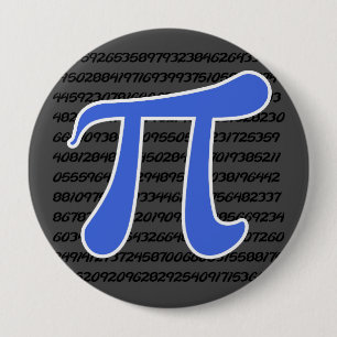Royal Blue Pi Symbol Pinback Button