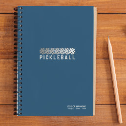 Royal Blue Pickleball Logo Gradient Personal Notebook