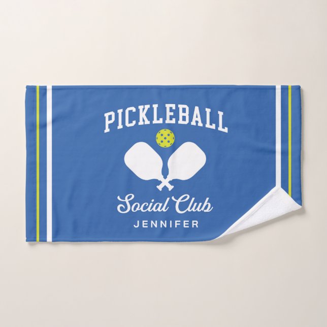 Royal Blue Pickleball Social Club Custom Name Hand Towel (Hand Towel)