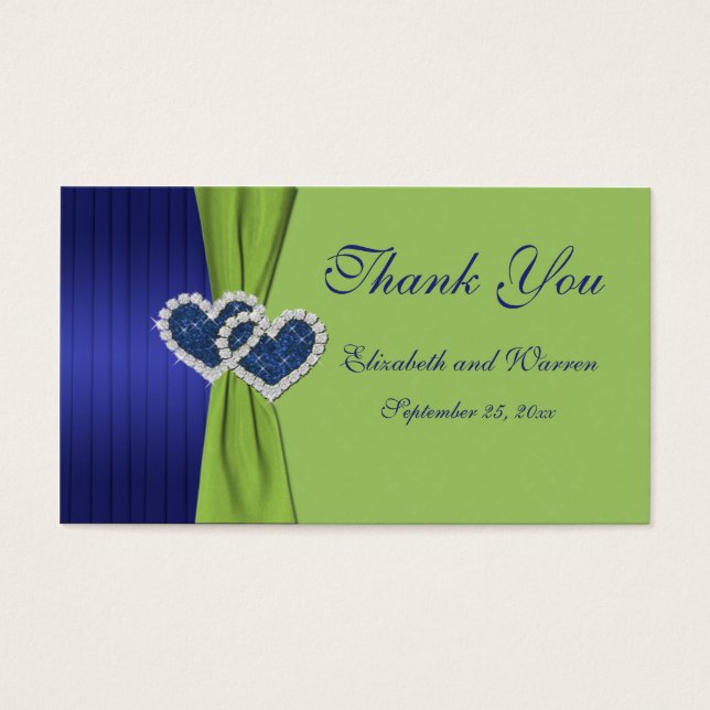 Royal Blue Pleats and Chartreuse Damask Favor Tag (Front)