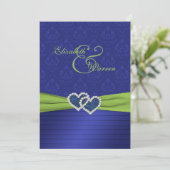 Royal Blue Pleats and Chartreuse Invitation (Standing Front)