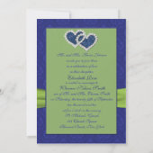 Royal Blue Pleats and Chartreuse Invitation (Back)