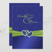 Royal Blue Pleats and Chartreuse Invitation (Front/Back)