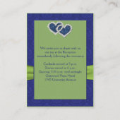 Royal Blue Pleats and Chartreuse Reception Card (Back)
