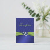 Royal Blue Pleats and Chartreuse Reception Card (Standing Front)