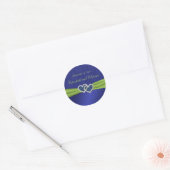 Royal Blue Pleats and Chartreuse Round Sticker (Envelope)