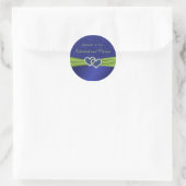 Royal Blue Pleats and Chartreuse Round Sticker (Bag)