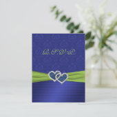 Royal Blue Pleats and Chartreuse RSVP Card (Standing Front)
